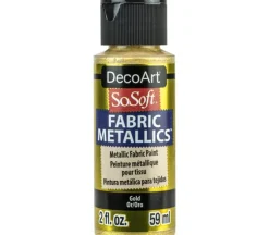 DecoArt SoSoft Fabric Metallics Acrylic Paint – 2-ounce – Gold