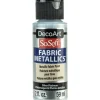 DecoArt SoSoft Fabric Metallics Acrylic Paint – 2-ounce – Silver Platinum