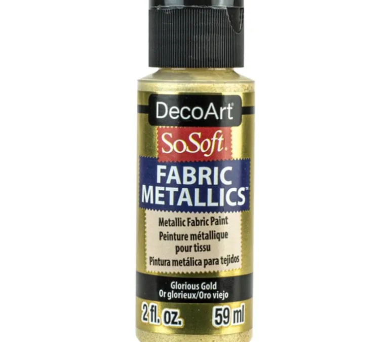DecoArt SoSoft Fabric Metallics Acrylic Paint – 2-ounce – Glorious Gold