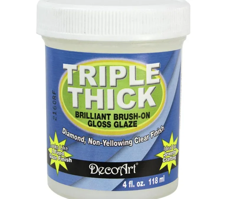 DecoArt Triple Thick Brilliant Brush-On Glaze – Gloss – 4-ounce