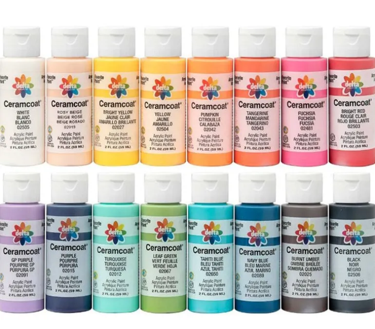 Delta Ceramcoat Acrylic – 2-ounce – White Black and Grays (view colors)