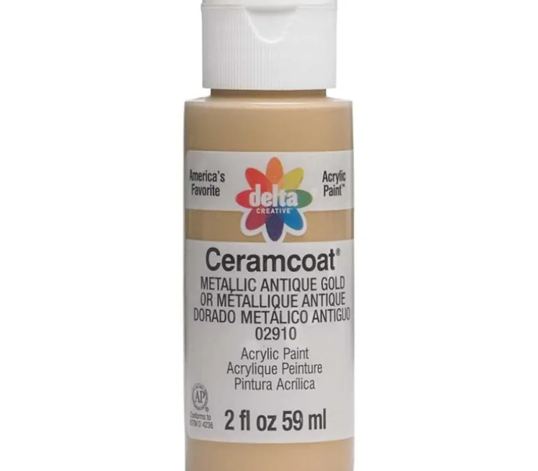 Delta Ceramcoat Metallic Acrylic Paint – 2-ounce – Metallic Antique Gold