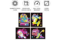 Diamond Dotz DOTZIES Neon Flock Kit – Retro Classic 4pc Set