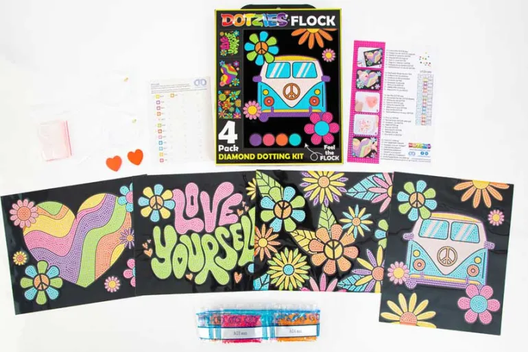 Diamond Dotz DOTZIES Neon Flock Kit – Anime Girls 4pc Set