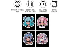 Diamond Dotz DOTZIES Neon Flock Kit – Anime Girls 4pc Set