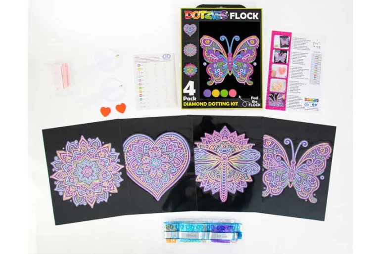 Diamond Dotz DOTZIES Neon Flock Kit – Anime Girls 4pc Set