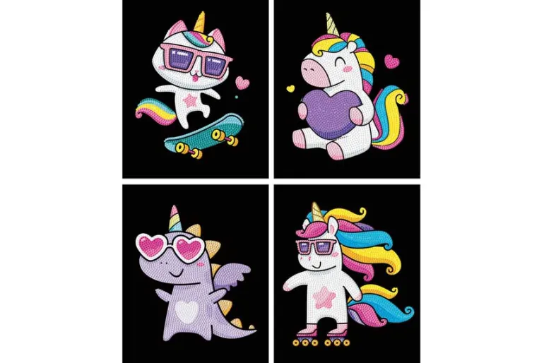 Diamond Dotz DOTZIES Neon Flock Kit – Anime Girls 4pc Set