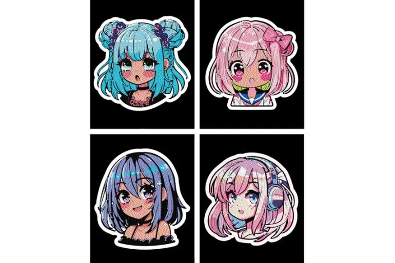 Diamond Dotz DOTZIES Neon Flock Kit – Anime Girls 4pc Set