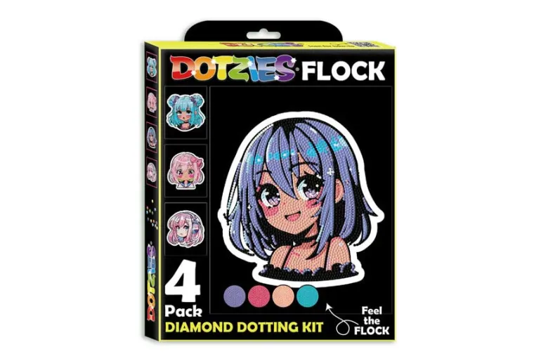Diamond Dotz DOTZIES Neon Flock Kit – Anime Girls 4pc Set
