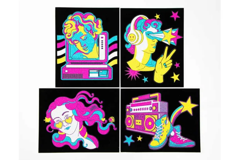 Diamond Dotz DOTZIES Neon Flock Kit – Anime Girls 4pc Set