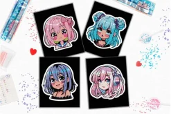 Diamond Dotz DOTZIES Neon Flock Kit – Anime Girls 4pc Set