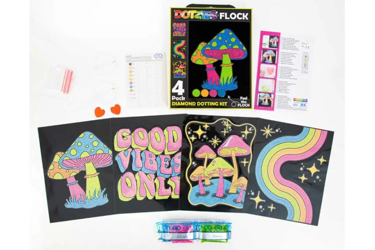 Diamond Dotz DOTZIES Neon Flock Kit – Wild 4pc Set
