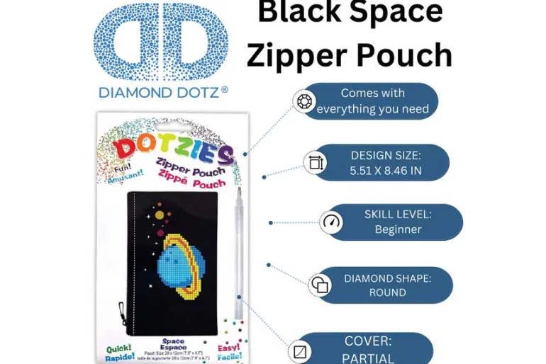 Diamond Dotz DOTZIES Zipper Pouch Kit – Dolphin Party