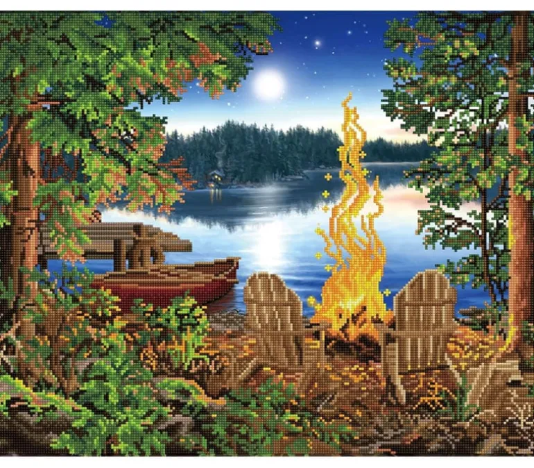Diamond Dotz Lakeside Red Canoe Kit