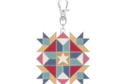 Diamond Star Quilt Block Enamel Zipper Pull Charm
