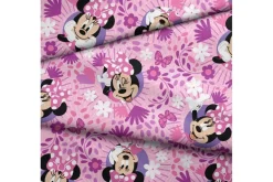 Disney Mickey Mouse and Minnie Mouse Color Pop on Black Fabric
