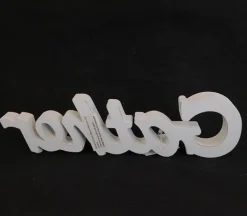 Distressed White Wood Cutout Gather