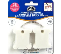 DMC Floss – Bobbins Plastic – With Metal Ring – 28 Piece