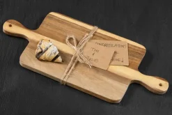 Double-Handle Wood Charcuterie Board