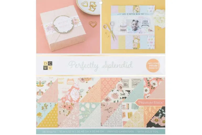Double-Sided Cardstock Stack 12″X12″ – Indigo Kraft & Rose Gold