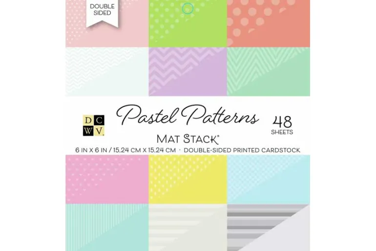 Double-Sided Cardstock Stack 6″X6″ – Flip/Slide Pastels Solid