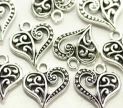Double Sided Heart Split Design – Antique Silver Plated