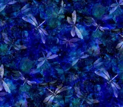 Dragonfly Illusion Tossed Dragonflies in Night Blue