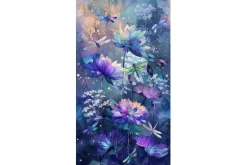 Dragonfly Mist Dragonfly and Floral Panel 24-inches by 44-inches