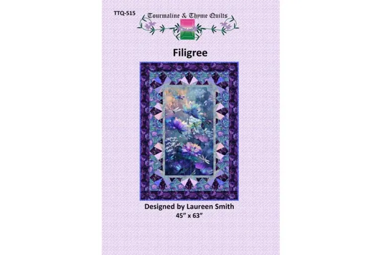 Dragonfly Mist Purple Floral 108-inch Quiltback