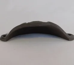 Drawer Pull Scoop Scroll Design – Brown Rust with Black Accents