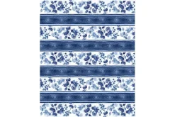 Dreaming in Blue Floral Novelty Stripe