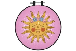 Dreamy Sun Stamped Embroidery Kit with 6-inch Hoop
