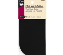 Dritz 2 Black Twill Iron On Patches #55240-1T