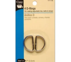 Dritz D Rings – 1-inch – Nickel – 4 Piece