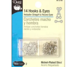 Dritz Hooks and Eyes – Size 2 – Nickel