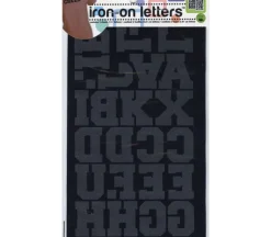 Dritz Iron On Letters Athletic 1-1/2-inch Black