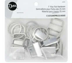 Dritz Key Fob Hardware 1-inch Nickel, 12 Sets. BLK138.