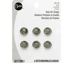 Dritz Sew on Snaps – Nickel – 2 Piece