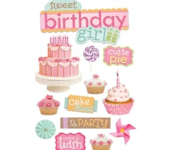3D Stickers – Sweet Birthday Girl