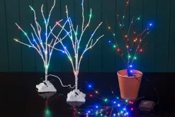 Dual 18″ Lighted LED Birch Branches – White