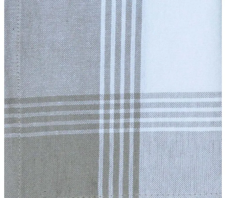 Dunroven House Large Windowpane Black/Gray on Off White Woven Towel, #400-240
