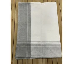 Dunroven House McLeod Border Towel – Sage on White