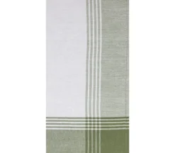 Dunroven House McLeod Border Towel – Grey on White