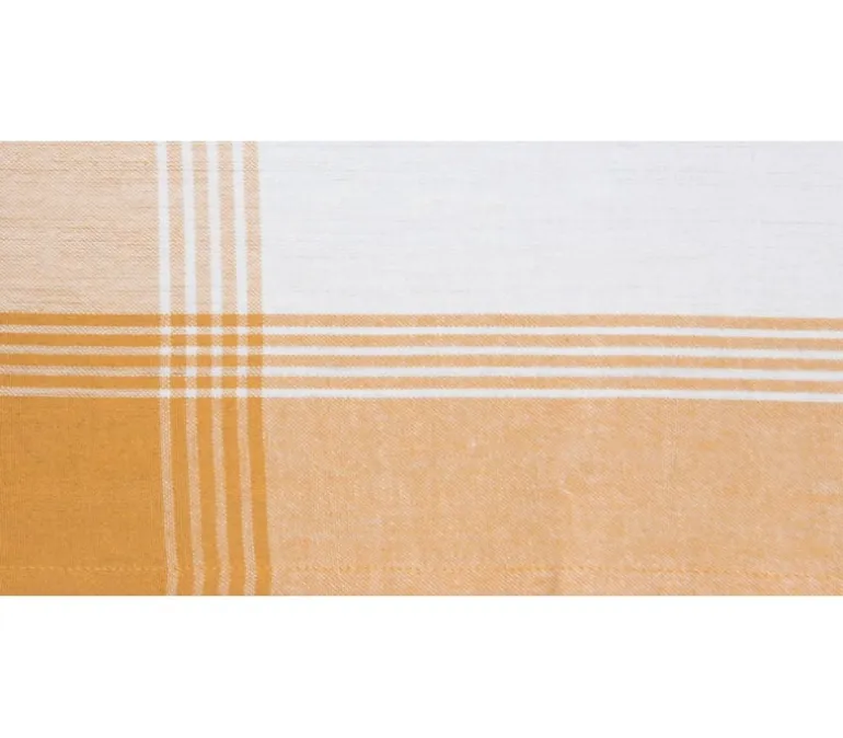Dunroven House Pumpkin Plaid Woven Tea Towel in Taupe and Sage, #400-225