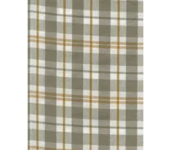 Dunroven House Pumpkin Plaid Woven Tea Towel in Taupe and Sage, #400-225