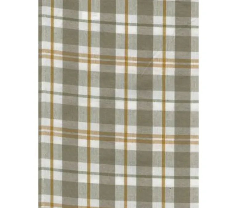 Dunroven House Pumpkin Plaid Woven Tea Towel in Taupe and Sage, #400-225