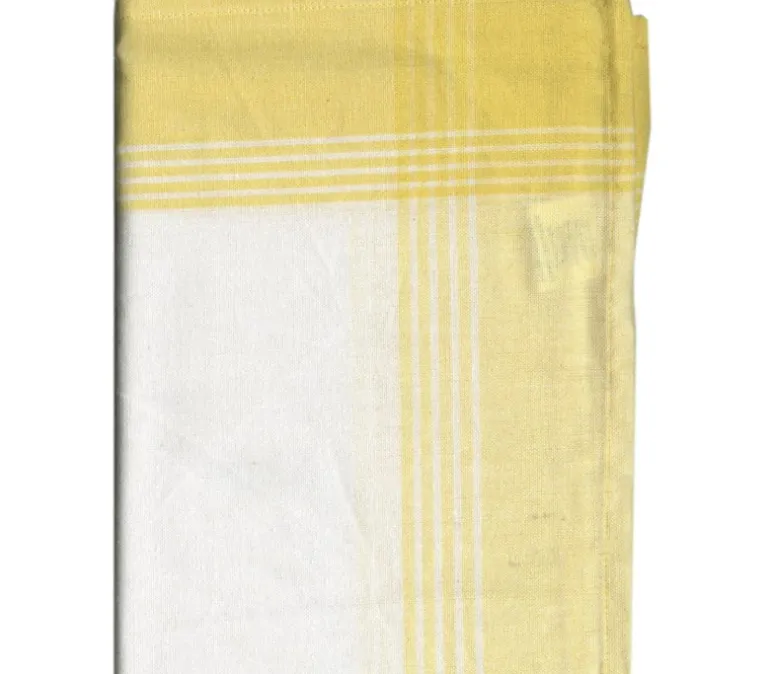 Dunroven House Pumpkin Plaid Woven Tea Towel in Taupe and Sage, #400-225