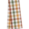 Dunroven House Sage Terracotta Pumpkin on White Large Check Tea Towel
