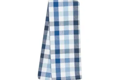 Dunroven House Star Check Navy & White Tea Towel