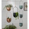 Dusty Blue Metal Hanging Pot